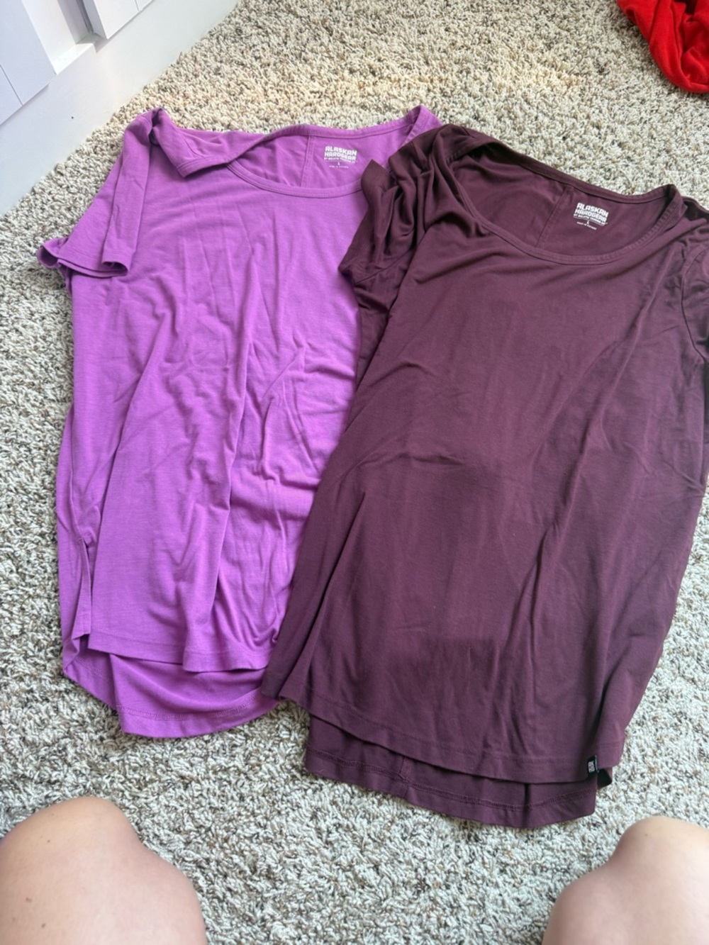 Duluth Trading Co Short Sleeve Tees - Lavender & Plum